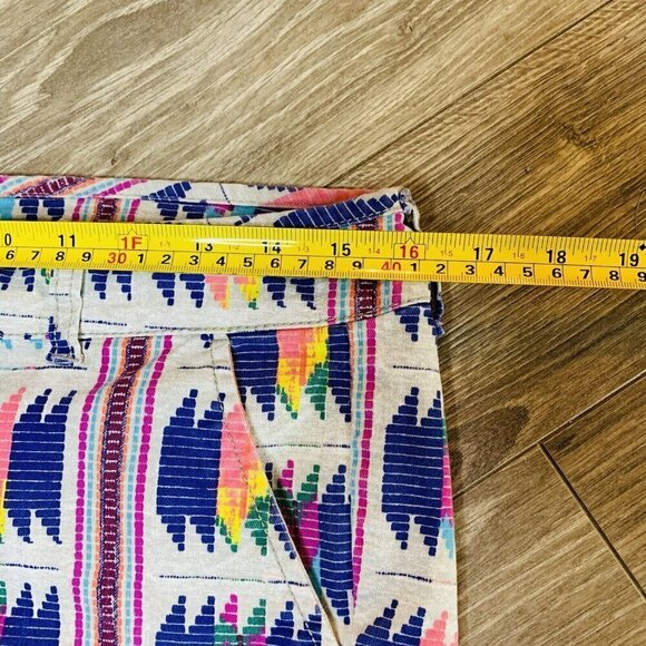 American Eagle Womens Shorts Size 6 Midi Stretch Multicolor Abstract Print Twill - Picture 3 of 11